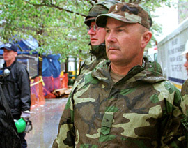 Brig. Gen. Kenneth F. Wondrack at Ground Zero, World Trade Center, New York City, Sept. 14, 2001.