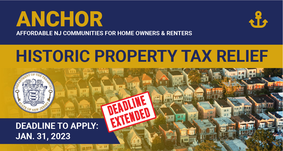 Graphic: Affordable New Jersey Communities for Homeowners and Renters (ANCHOR). Deadline to apply December 30, 2022