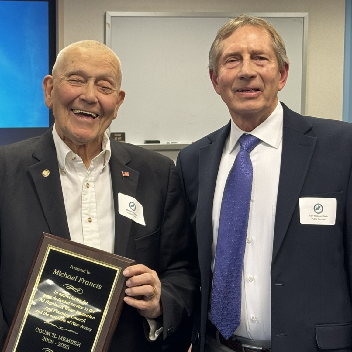 a photo of Michael Francis and Council Chair Carl Richko