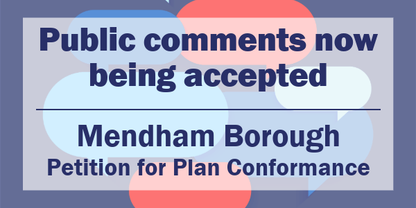 A graphic stating that the Council is accepting public comments
