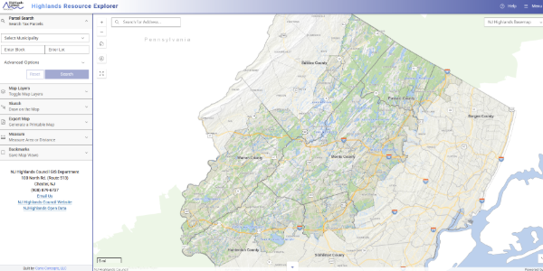 A screen capture of the new Highlands Resource Explorer
