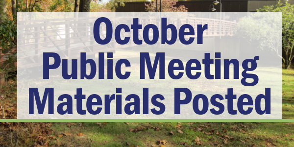 a photo with words october public meeting materials posted on top