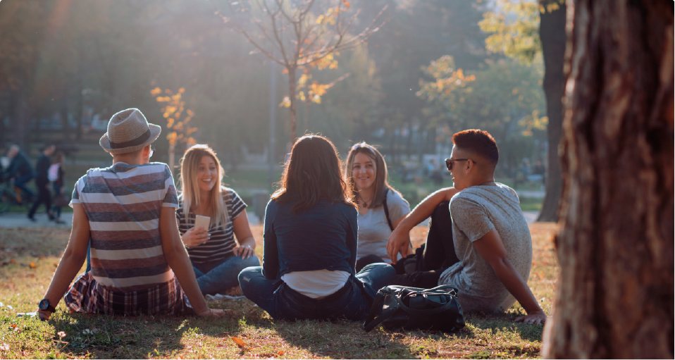 Youth sitting in circle