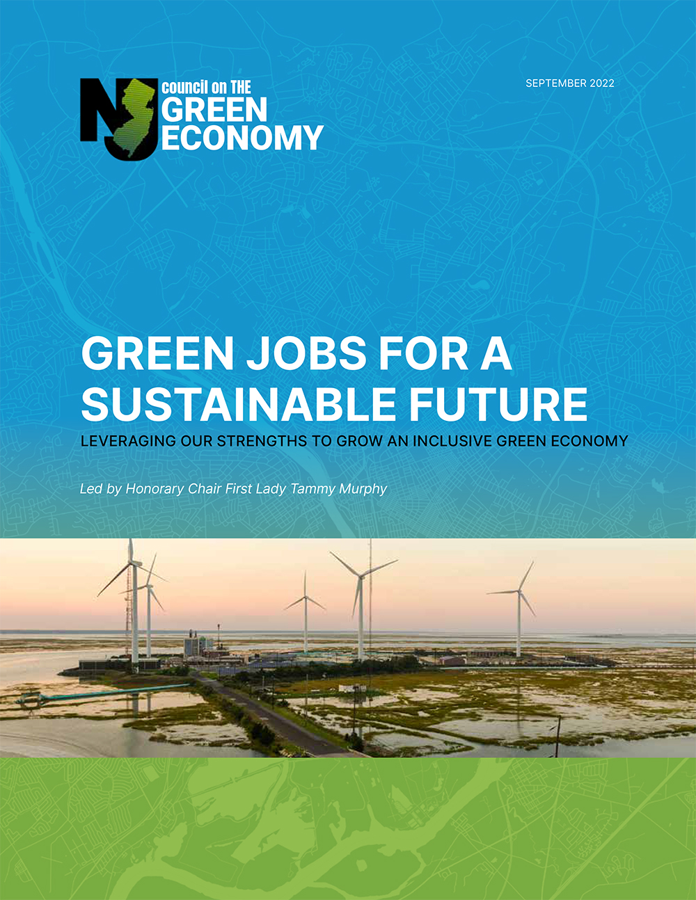 Office of Clean Energy and Green Economy 2022 Green Jobs Report Cover of pdf doc