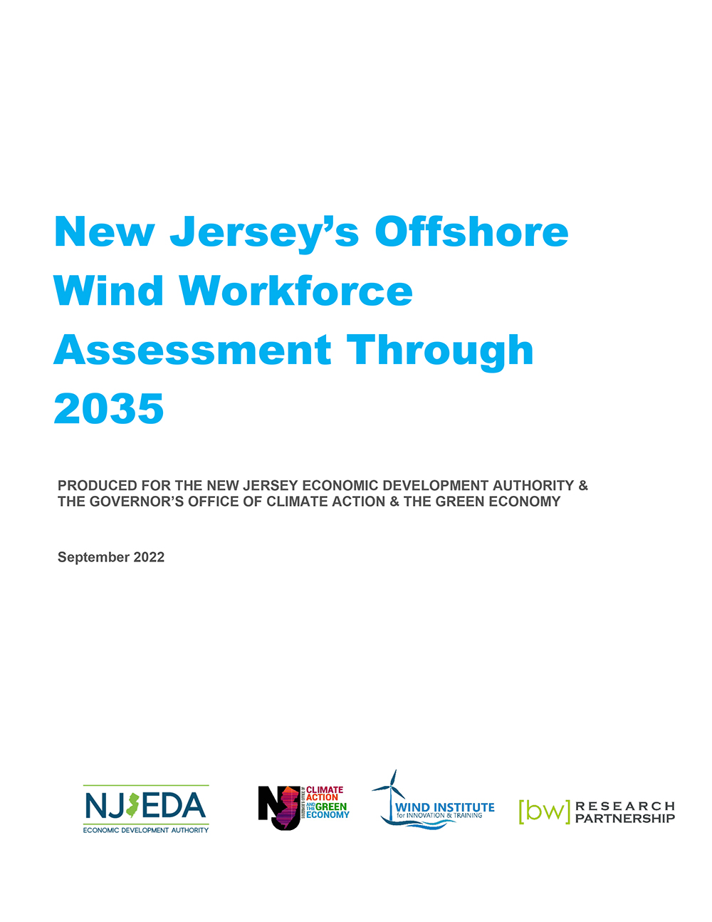 New Jersey's Offshore Wind Workforce Assessment Through 2035 report cover