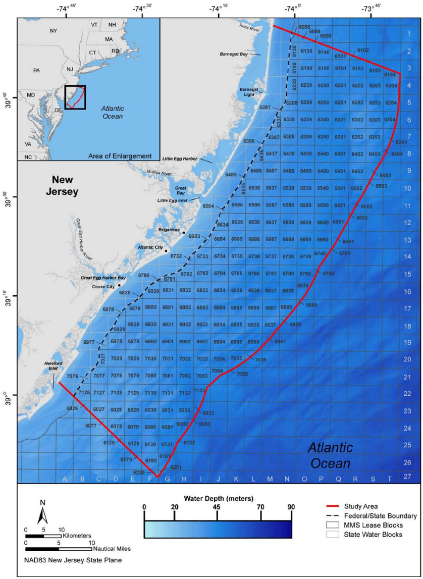 Study Area for the Ocean/Wind Power Ecological Baseline Studies