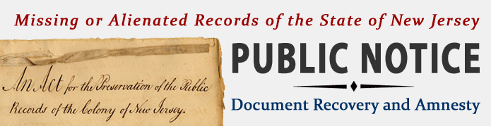 Document recovery and amnestry public notice missing documents
