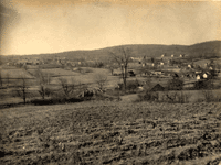 "Beavertown." [Lincoln Park; looking south toward Lower Montville, not Beavertown; plane house for Plane 9 East can be seen in left background]