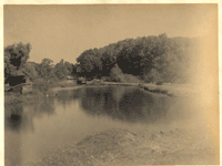 "Canal showing Lock 4 West, near Lowrance's Landing." [Guinea Hollow Lock, Elsie's Tavern; looking north]