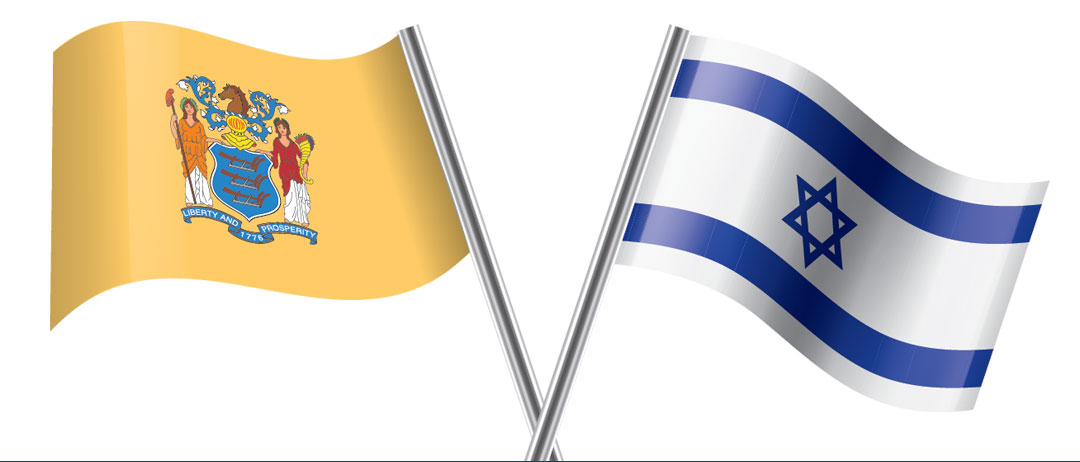 New Jersey and Israel Flags