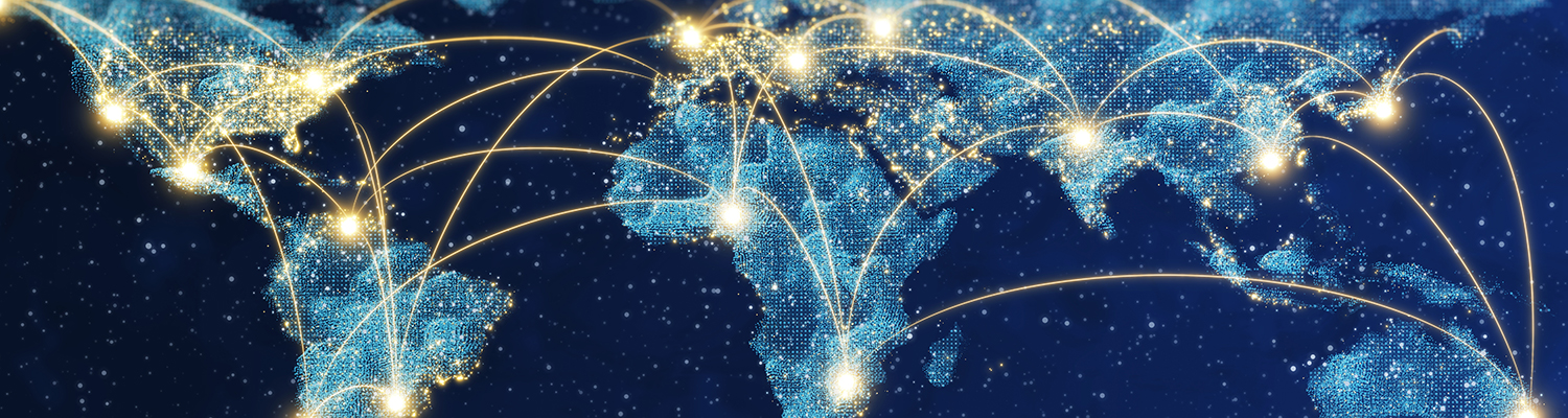 Global map of points connected by light