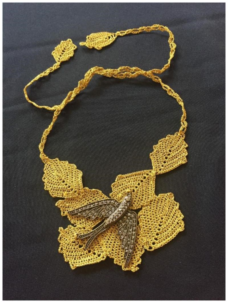 Example of Ylvia Asal's crocheted lace jewerly