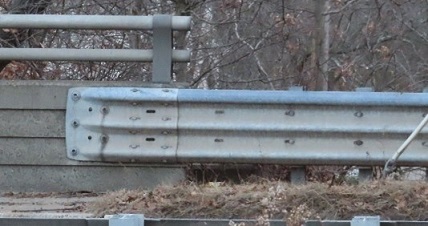 Guide rail parapet attachment at Route 18 southbound bridge over Conrail Railroad, Milepost 37.5