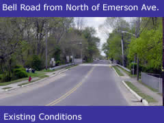 Bell Road from North of Emerson Avenue - Existing Conditions