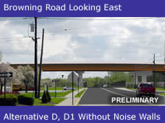 Browning Road Looking East From Annunciation Church - Alternatives D, D1