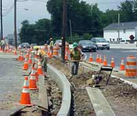 Workers rehabilitate a portion of Route 4 in Paramus as part of a $25 million reconstruction project. This project will be completed in November, nine months ahead of schedule.