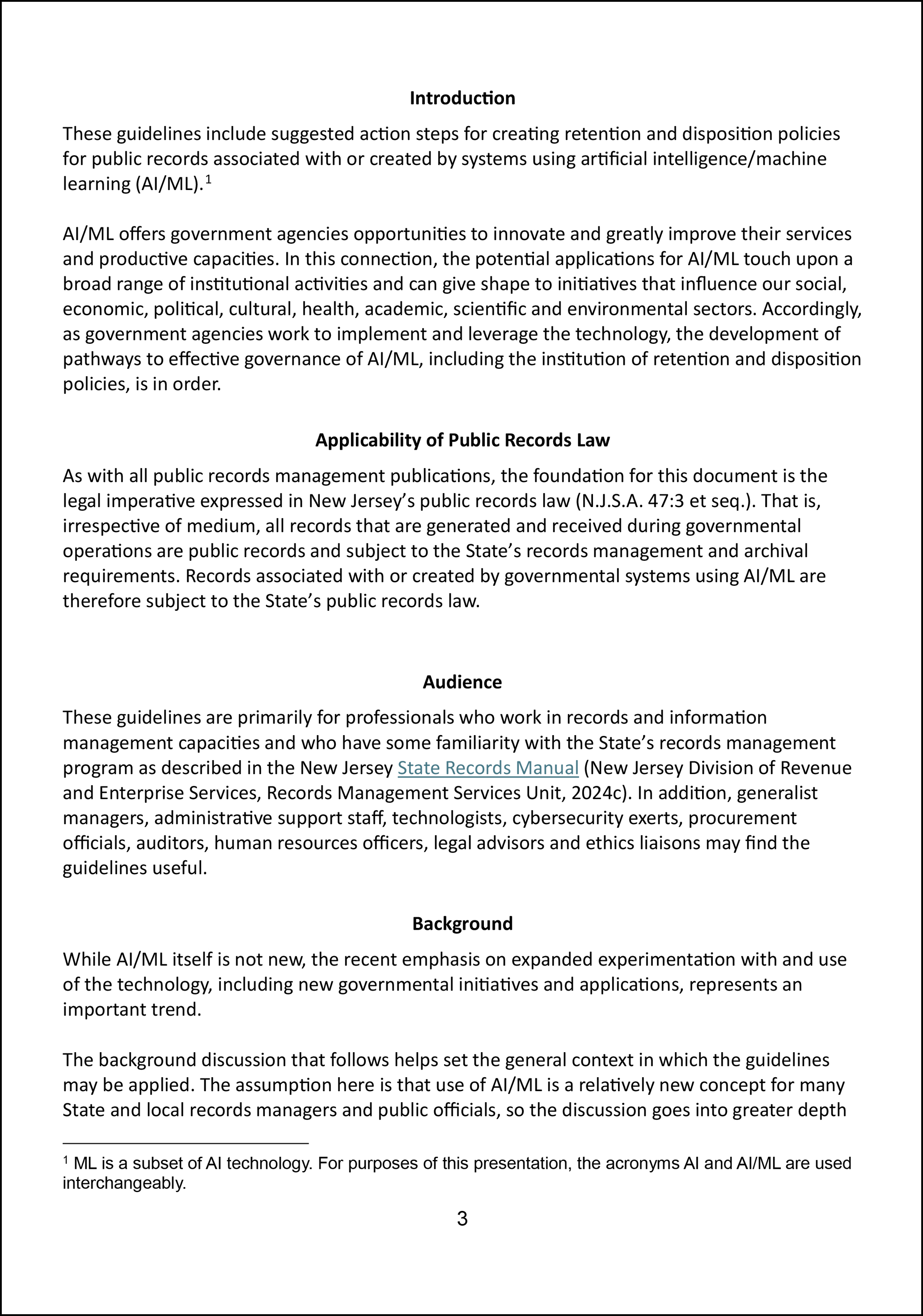 Guidelines for Developing Retention and Disposition Policies for Artificial Intelligence/Machine Learning Systems