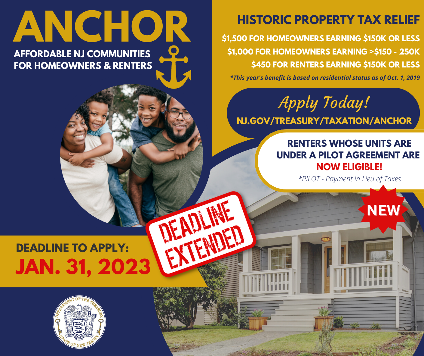 Department of the Treasury ANCHOR Affordable NJ Communities for