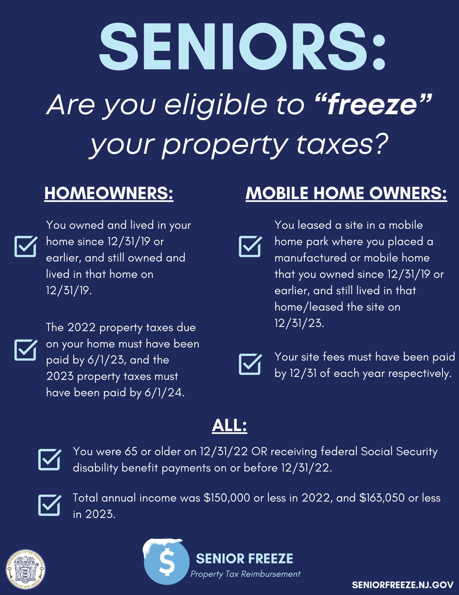Department of the Treasury Senior Freeze 2024 Toolkit