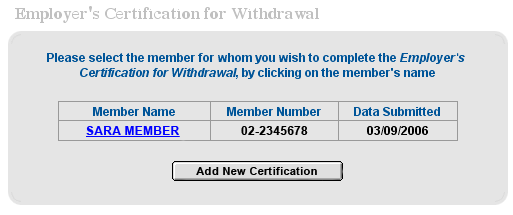 withdrawal cert