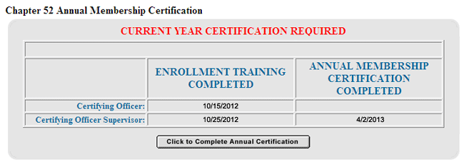 certifying membership
