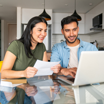 couple looking at laptop