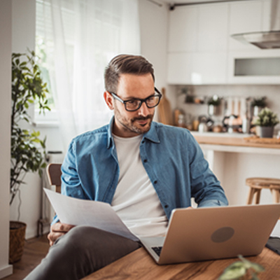 man working on laptop