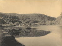 "Canal showing Lock 4 West, near Lowrance's Landing." [Guinea Hollow Lock, Elsie's Tavern; looking north]