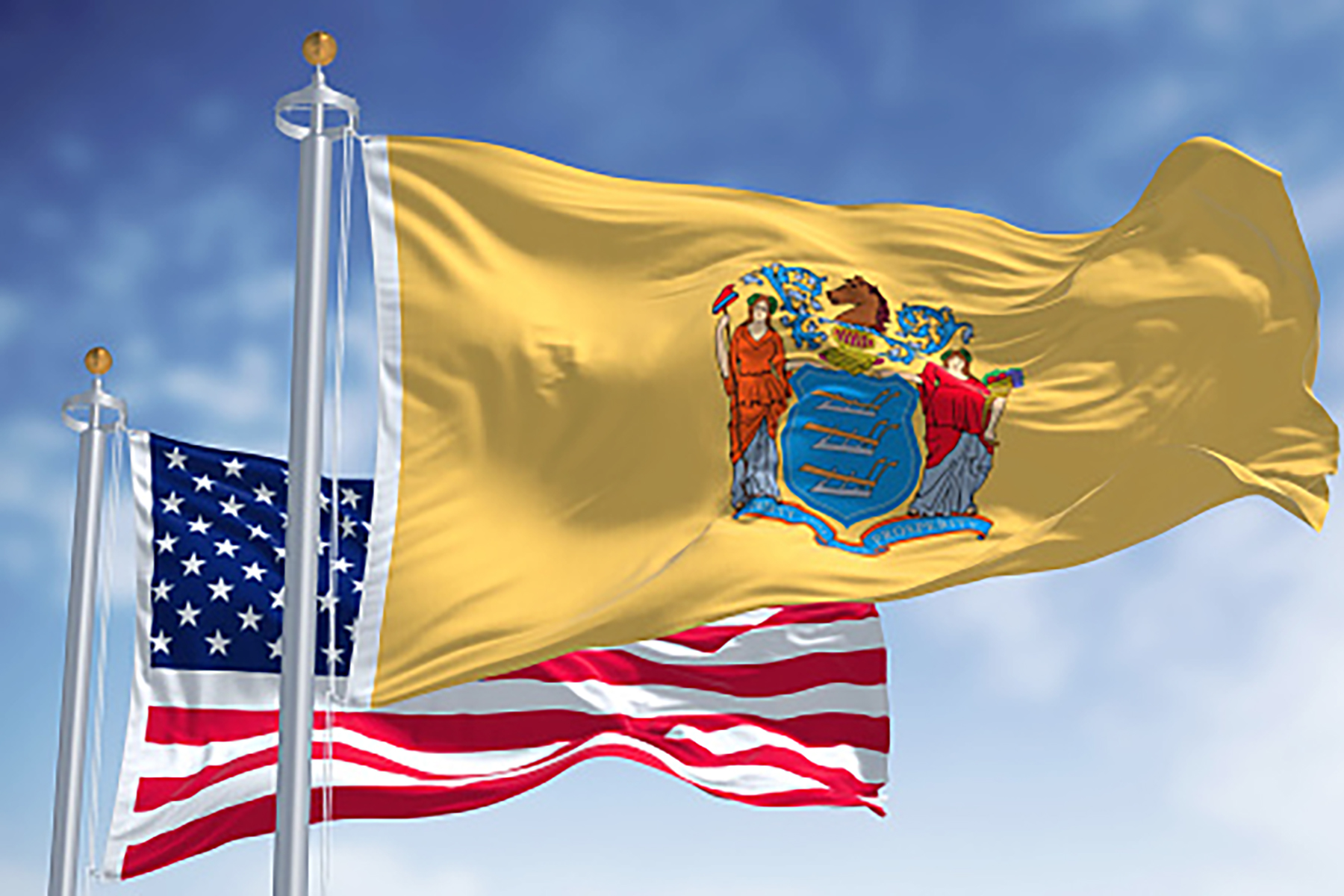 American Flag and New Jersey State Flag