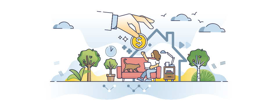 person in home handed money